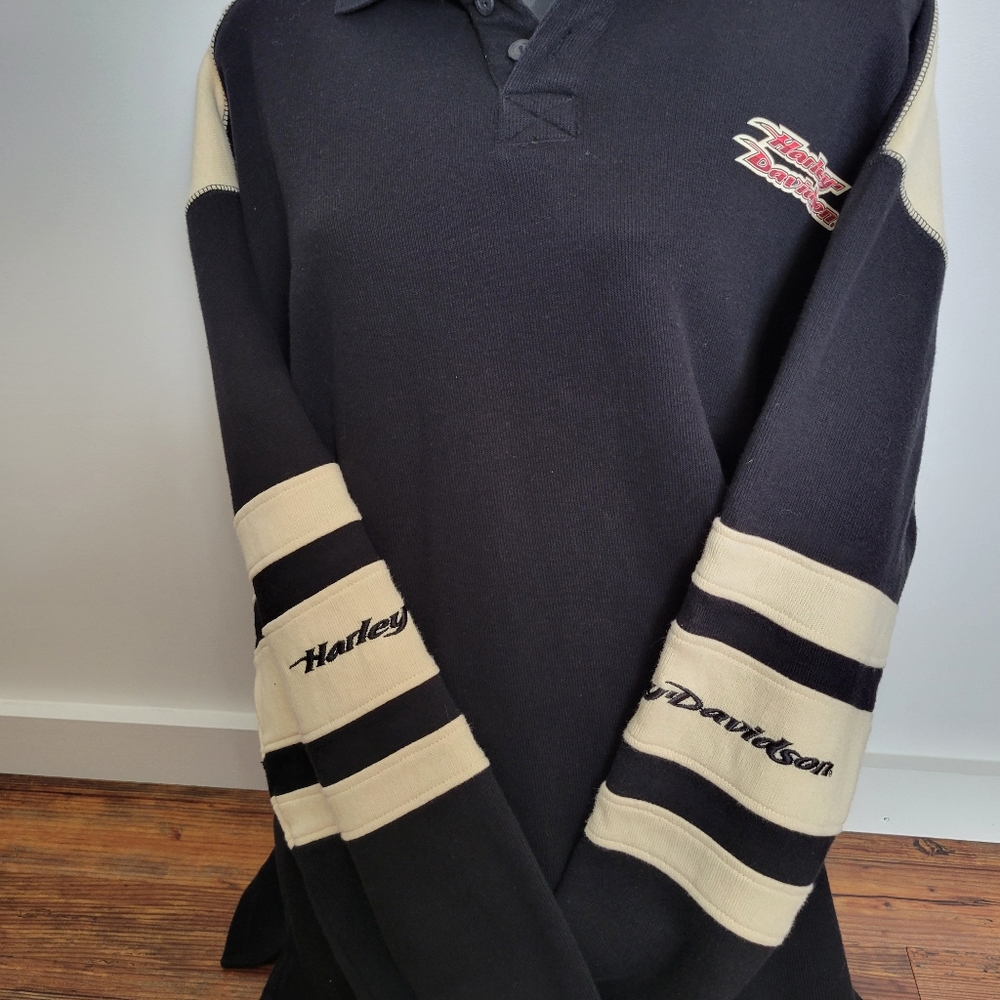 Mens Harley Davidson Rugby Style Medium Shirt